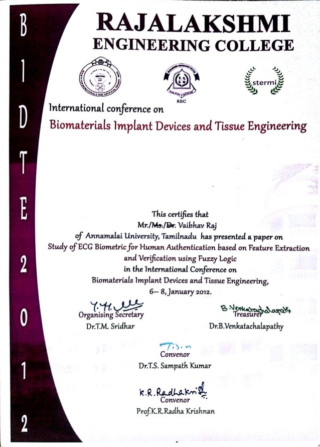 presentation certificate
