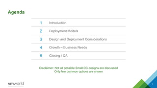 Agenda
5
1 Introduction
2 Deployment Models
3 Design and Deployment Considerations
4 Growth – Business Needs
5 Closing / QA
Disclaimer: Not all possible Small DC designs are discussed
Only few common options are shown
Shahzad Ali NSX For Small DC
 