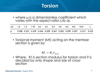 CE72.52 - Lecture 3b - Section Behavior - Shear and Torsion | PPTX