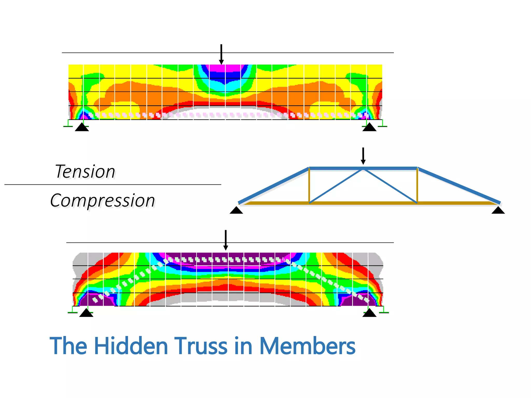 Tension
Compression
The Hidden Truss in Members
 