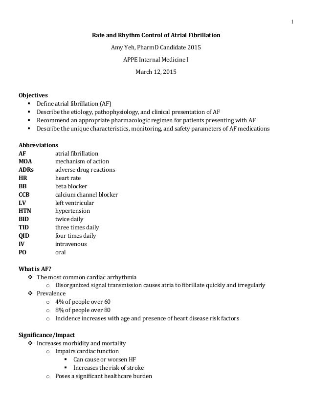 Topic Discussion 1 Rate and Rhythm Control AFib Topic Discussion 1 Rate and Rhythm Control AFib