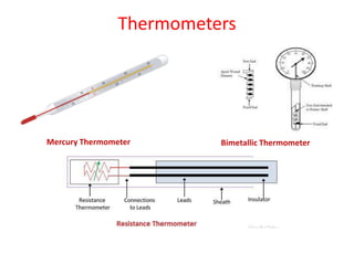 Thermometers
Mercury Thermometer Bimetallic Thermometer
 