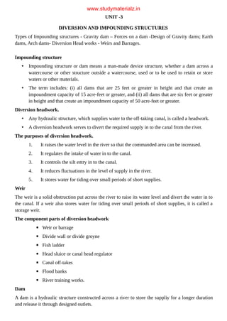 Water Impounding Structures CE8603 Irrigation Engineering NOTES.pdf