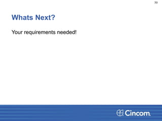 Whats Next?
Your requirements needed!
50
 