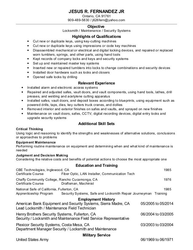 locksmith resume resume ideas locksmith resume resume ideas