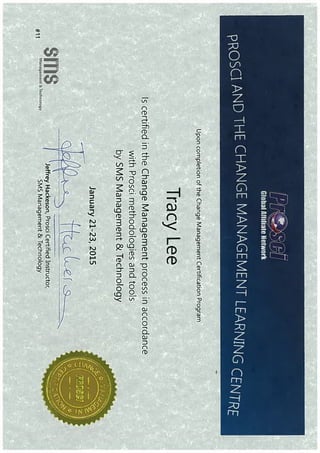 Prosci Certificate