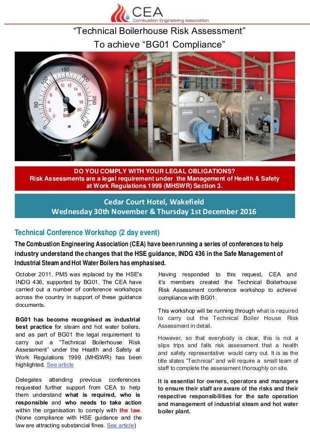 CEA Technical Boilerhouse Risk Assessment Conference Cedar Court Ho…