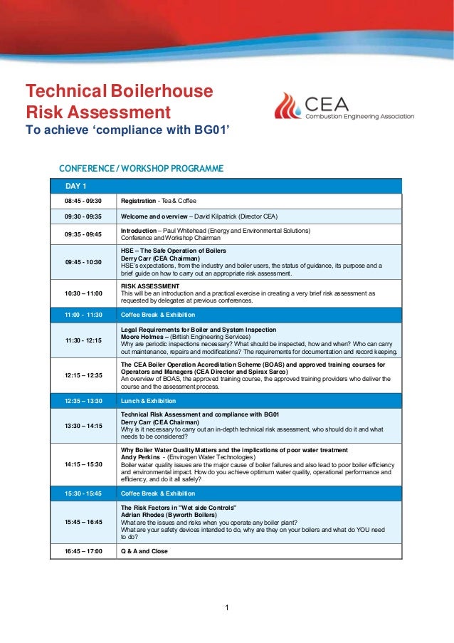 CEA Technical Boilerhouse Risk Assessment Conference Cedar Court Ho…