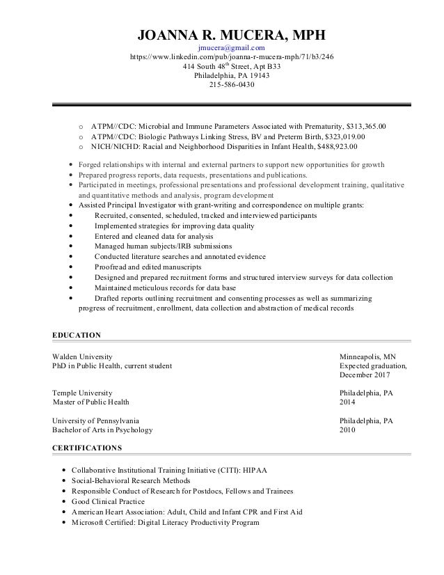 Description research assistant resume