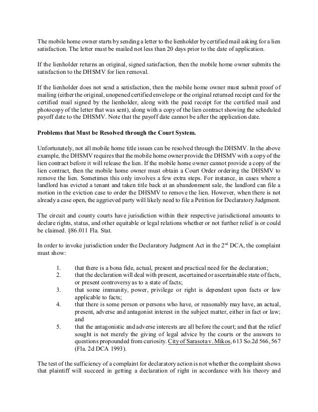 Clearing Mobile Home Title Defects Pre Disaster 10