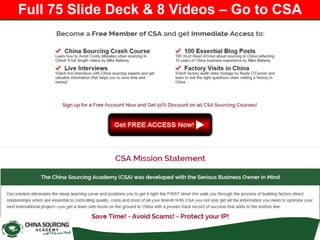 Full 75 Slide Deck & 8 Videos – Go to CSA
 