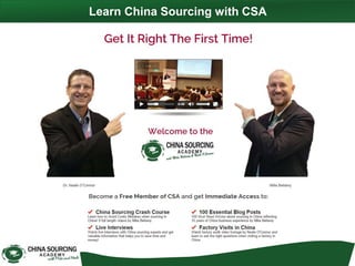 Learn China Sourcing with CSA
 