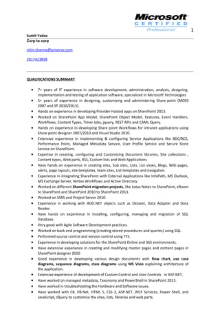 Sumit_SharePoint | PDF