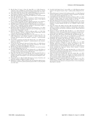 27. Bini EJ, Brau N, Currie S, Shen H, Anand BS, et al. (2005) Prospective
multicenter study of eligibility for antiviral therapy among 4,084 U.S. veterans
with chronic hepatitis C virus infection. Am J Gastroenterol 100: 1772–1779.
28. Ghany MG, Strader DB, Thomas DL, Seeff LB (2009) Diagnosis, management,
and treatment of hepatitis C: an update. Hepatology 49: 1335–1374.
29. Allison PD (1995) Survival Analysis Using the SASH System: A Practical Guide
Cary, NC: SAS Institute Inc. 292 p.
30. Etzioni R, Pepe M, Longton G, Hu C, Goodman G (1999) Incorporating the
time dimension in receiver operating characteristic curves: a case study of
prostate cancer. Med Decis Making 19: 242–251.
31. Luo Z, Gardiner JC, Bradley CJ (2010) Applying propensity score methods in
medical research: pitfalls and prospects. Med Care Res Rev 67: 528–554.
32. Shah BR, Laupacis A, Hux JE, Austin PC (2005) Propensity score methods gave
similar results to traditional regression modeling in observational studies: a
systematic review. J Clin Epidemiol 58: 550–559.
33. Dominitz JA, Boyko EJ, Koepsell TD, Heagerty PJ, Maynard C, et al. (2005)
Elevated prevalence of hepatitis C infection in users of United States veterans
medical centers. Hepatology 41: 88–96.
34. Kayali Z, Tan S, Shinkunas L, Voigt M, LaBrecque DR, et al. (2007) Risk
factors for hepatitis C fibrosis: a prospective study of United States veterans
compared with nonveterans. J Viral Hepat 14: 11–21.
35. Conjeevaram HS, Fried MW, Jeffers LJ, Terrault NA, Wiley-Lucas TE, et al.
(2006) Peginterferon and ribavirin treatment in African American and
Caucasian American patients with hepatitis C genotype 1. Gastroenterology
131: 470–477.
36. Ge D, Fellay J, Thompson AJ, Simon JS, Shianna KV, et al. (2009) Genetic
variation in IL28B predicts hepatitis C treatment-induced viral clearance.
Nature 461: 399–401.
37. Terrault NA, Im K, Boylan R, Bacchetti P, Kleiner DE, et al. (2008) Fibrosis
progression in African Americans and Caucasian Americans with chronic
hepatitis C. Clin Gastroenterol Hepatol 6: 1403–1411.
38. Butt AA, Wang X, Moore CG (2009) Effect of hepatitis C virus and its treatment
on survival. Hepatology 50: 387–392.
39. Coverdale SA, Khan MH, Byth K, Lin R, Weltman M, et al. (2004) Effects of
interferon treatment response on liver complications of chronic hepatitis C: 9-
year follow-up study. Am J Gastroenterol 99: 636–644.
40. Singal AG, Volk ML, Jensen D, Di Bisceglie AM, Schoenfeld PS (2010) A
sustained viral response is associated with reduced liver-related morbidity and
mortality in patients with hepatitis C virus. Clin Gastroenterol Hepatol 8: 280–
288, 288 e281.
41. Thomas H, Foster G, Platis D (2003) Mechanisms of action of interferon and
nucleoside analogues. J Hepatol 39 Suppl 1: S93–98.
42. Brinkmann V, Geiger T, Alkan S, Heusser CH (1993) Interferon alpha increases
the frequency of interferon gamma-producing human CD4+ T cells. J Exp Med
178: 1655–1663.
43. Tam RC, Pai B, Bard J, Lim C, Averett DR, et al. (1999) Ribavirin polarizes
human T cell responses towards a Type 1 cytokine profile. J Hepatol 30: 376–
382.
44. Kamal SM, Ismail A, Graham CS, He Q, Rasenack JW, et al. (2004) Pegylated
interferon alpha therapy in acute hepatitis C: relation to hepatitis C virus-specific
T cell response kinetics. Hepatology 39: 1721–1731.
45. Veldt BJ, Heathcote EJ, Wedemeyer H, Reichen J, Hofmann WP, et al. (2007)
Sustained virologic response and clinical outcomes in patients with chronic
hepatitis C and advanced fibrosis. Ann Intern Med 147: 677–684.
46. Koretz RL, Pleguezuelo M, Arvaniti V, Barrera Baena P, Ciria R, et al. (2013)
Interferon for interferon nonresponding and relapsing patients with chronic
hepatitis C. Cochrane Database Syst Rev Art. No.: CD003617. DOI: 10.1002/
14651858.
47. Singal AG, Waljee AK, Shiffman M, Bacon BR, Schoenfeld PS (2010) Meta-
analysis: re-treatment of genotype I hepatitis C nonresponders and relapsers
after failing interferon and ribavirin combination therapy. Aliment Pharmacol
Ther 32: 969–983.
48. Poynard T, Bruix J, Schiff ER, Diago M, Berg T, et al. (2013) Improved
inflammatory activity with peginterferon alfa-2b maintenance therapy in non-
cirrhotic prior non-responders: A randomized study. J Hepatol 58: 452–459.
49. Dienstag JL, Ghany MG, Morgan TR, Di Bisceglie AM, Bonkovsky HL, et al.
(2011) A prospective study of the rate of progression in compensated,
histologically advanced chronic hepatitis C. Hepatology 54: 396–405.
50. Di Bisceglie AM, Stoddard AM, Dienstag JL, Shiffman ML, Seeff LB, et al.
(2011) Excess mortality in patients with advanced chronic hepatitis C treated
with long-term peginterferon. Hepatology 53: 1100–1108.
51. Shiratori Y, Imazeki F, Moriyama M, Yano M, Arakawa Y, et al. (2000)
Histologic improvement of fibrosis in patients with hepatitis C who have
sustained response to interferon therapy. Ann Intern Med 132: 517–524.
52. Yoshida H, Arakawa Y, Sata M, Nishiguchi S, Yano M, et al. (2002) Interferon
therapy prolonged life expectancy among chronic hepatitis C patients.
Gastroenterology 123: 483–491.
53. Bosco JL, Silliman RA, Thwin SS, Geiger AM, Buist DS, et al. (2010) A most
stubborn bias: no adjustment method fully resolves confounding by indication in
observational studies. J Clin Epidemiol 63: 64–74.
54. Stukel TA, Fisher ES, Wennberg DE, Alter DA, Gottlieb DJ, et al. (2007)
Analysis of observational studies in the presence of treatment selection bias:
effects of invasive cardiac management on AMI survival using propensity score
and instrumental variable methods. JAMA 297: 278–285.
55. Suppiah V, Gaudieri S, Armstrong NJ, O’Connor KS, Berg T, et al. (2011)
IL28B, HLA-C, and KIR variants additively predict response to therapy in
chronic hepatitis C virus infection in a European Cohort: a cross-sectional study.
PLoS Med 8: e1001092.
Cirrhosis in HCV Nonresponders
PLOS ONE | www.plosone.org 11 April 2013 | Volume 8 | Issue 4 | e61568
 