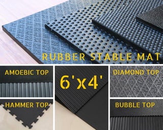 RUBBERSTABLEMAT
6'x4'
AMOEBICTOP
HAMMERTOP
DIAMONDTOP
BUBBLETOP
 