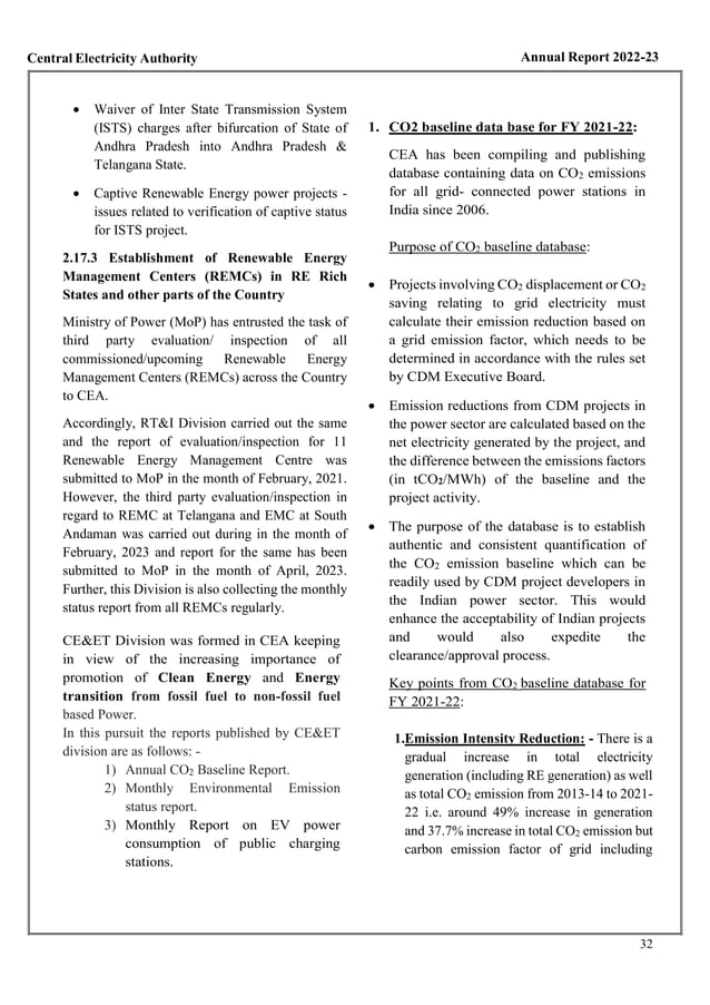 Cea Report 23 Pdf Centre Electricity Authority Report 2023 Pdf