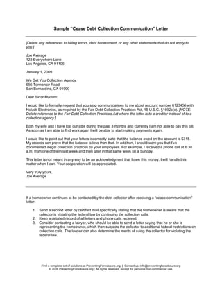 Cease communications letter | PDF