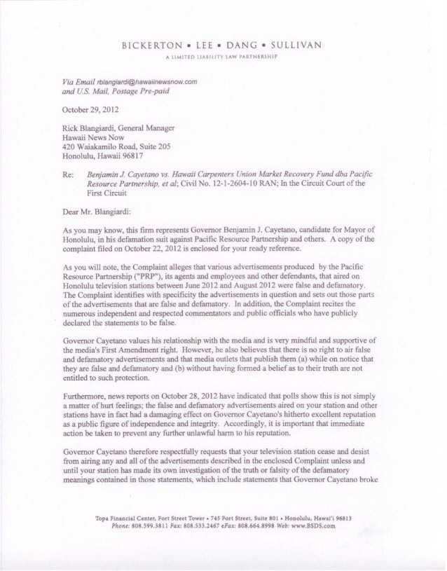 Ceast And Desist Letter
