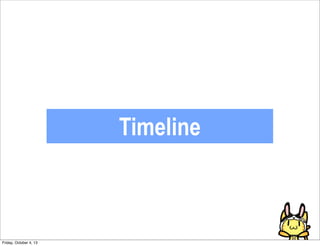 Timeline
Friday, October 4, 13
 