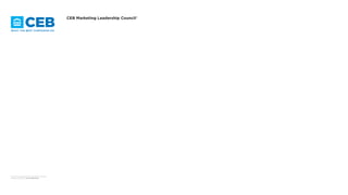 © 2013 The Corporate Executive Board Company.
All Rights Reserved. MLC5230013SYN
CEB Marketing Leadership Council®
 