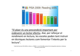 Traduït del document PISA 2009 at a Glance, a: FERRER, F. et alt. PISA 2009: avaluació de les desigualtats educatives a Ca...