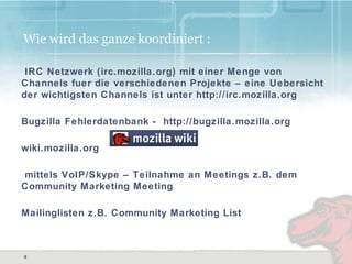 Schwerpunkt: Automatische Tests (Performance/Crashes), Crash Analyse, Community, etc,  