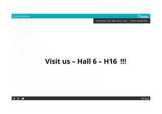 EXCHANGE. DEV. WIKI. BLOG. DOC. | WWW.ICINGA.ORG
!!!
Conclusion
Visit us – Hall 6 – H16
#icinga
 