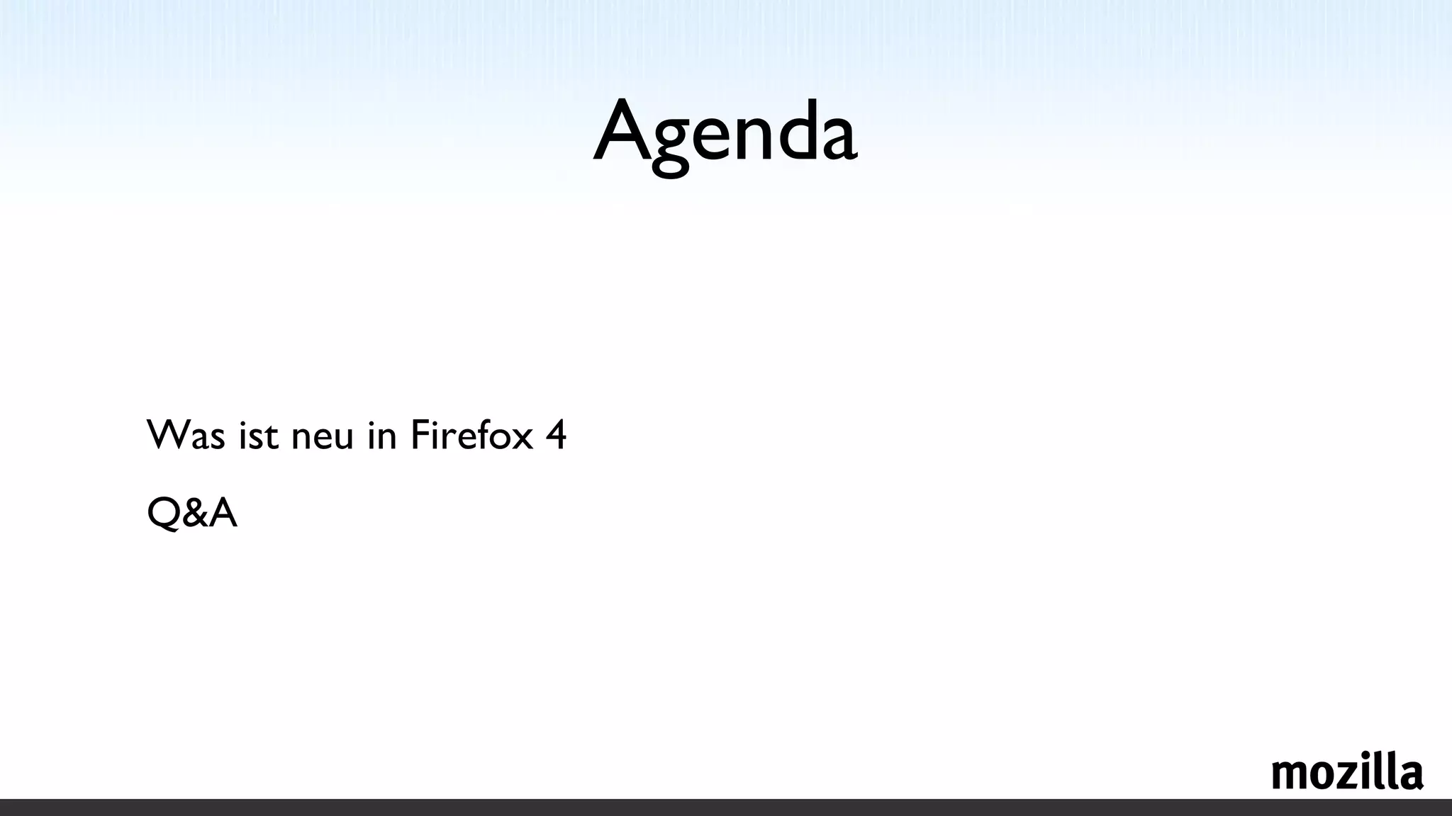 Agenda Was ist neu in Firefox 4  