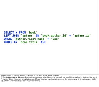 SELECT * FROM `book`
    LEFT JOIN `author` ON `book.author_id` = `author.id`
    WHERE `author.first_name` = 'Leo'
    OR...
