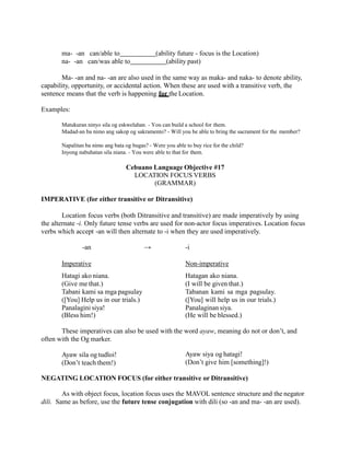 Cebuano Language Objectives | PPTX