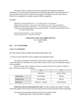 Cebuano Language Objectives | PPTX