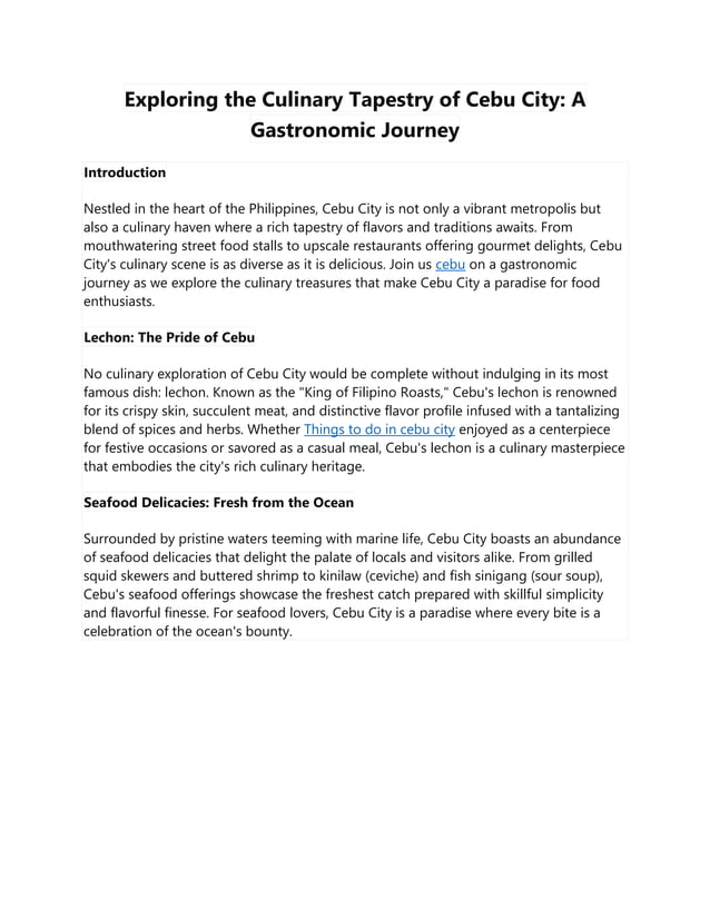 Preserving Cebu City S Cultural Heritage Celebrating Diversity And