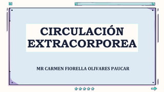 CIRCULACIÓN
EXTRACORPOREA
MR CARMEN FIORELLA OLIVARES PAUCAR
 