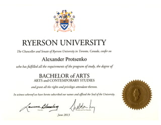 Ryerson University Degree