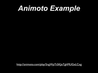 Animoto Example




http://animoto.com/play/5ngWpTt5KJoTghMUGxLCog
 