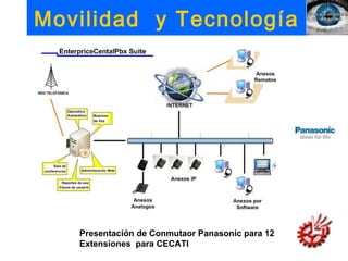 Movilidad  y Tecnología Presentación de Conmutaor Panasonic para 12 Extensiones  para CECATI 