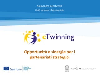 Alessandra Ceccherelli 
Unità nazionale eTwinning Italia 
Opportunità e sinergie per i 
partenariati strategici 
Erasmus+ Azione Chiave 2 
 