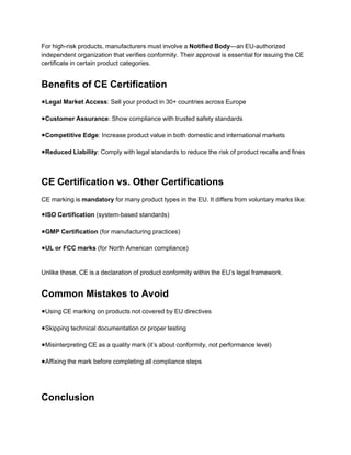 What are the Benefits of CE Marking Certification? | PPT