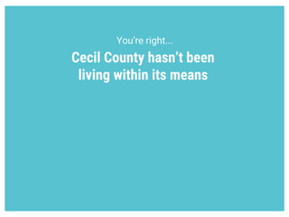 Cecil County hasn’t been
living within its means
You’re right...
Updated 2/11/17
 