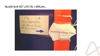 IBLAND BLIR DET LITE FEL I BÖRJAN…
9
 