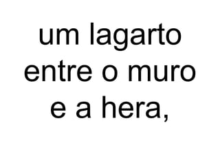 um lagarto
entre o muro
e a hera,
 