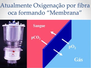 Atualmente Oxigenação por fibra
  oca formando “Membrana”
 