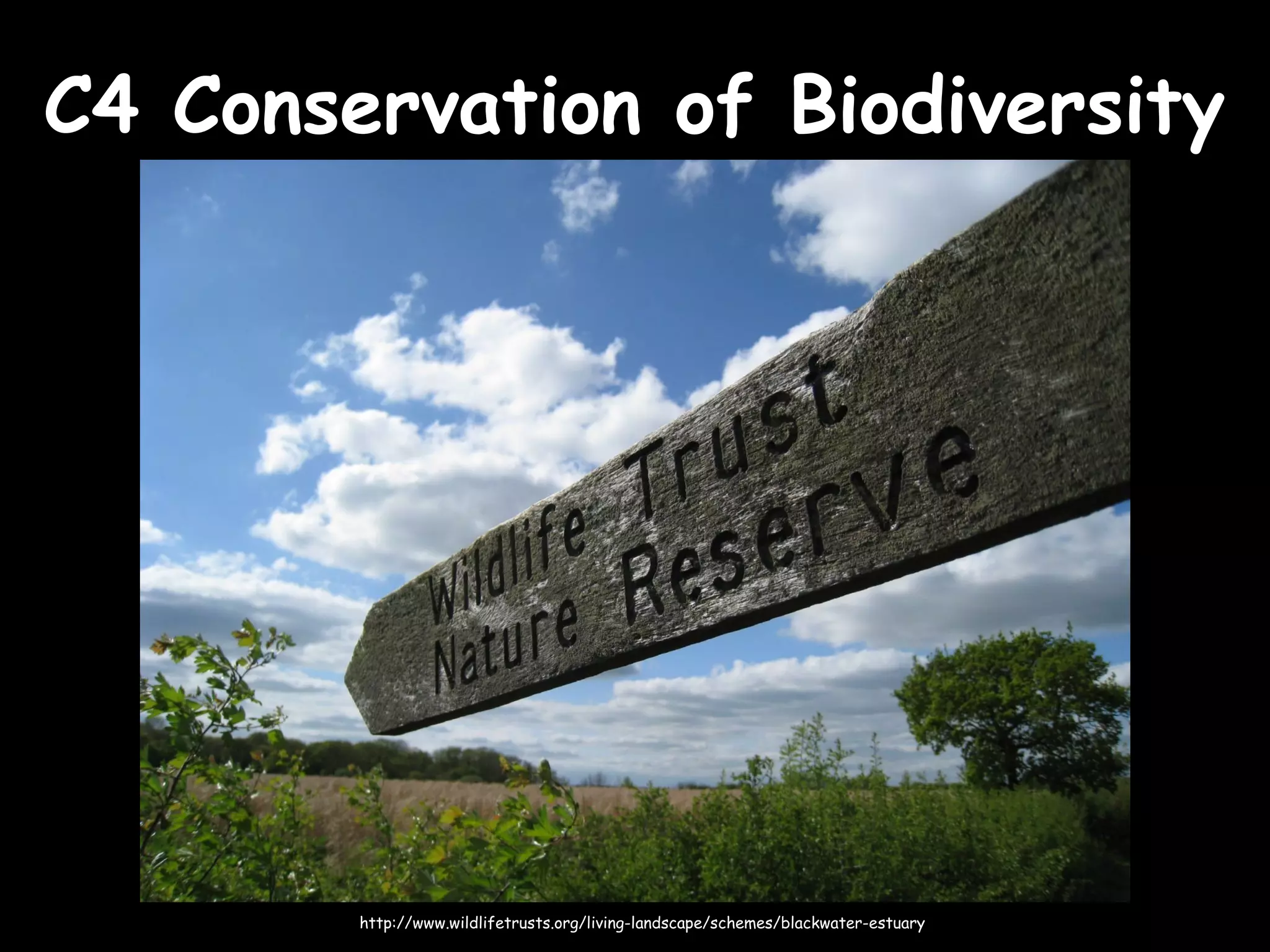 C4 Conservation of BiodiversityC4 Conservation of Biodiversity
http://www.wildlifetrusts.org/living-landscape/schemes/blackwater-estuary
 