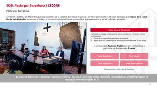 10
A més del CECORE, i del “Pla de Recuperació econòmica de la ciutat de Barcelona”, es convoca el “Pacte per Barcelona”. ...