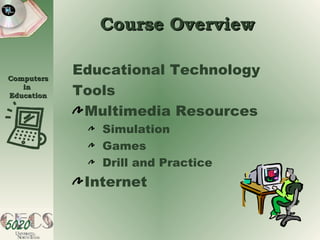 Educational Technology Tools Multimedia Resources Simulation Games Drill and Practice Internet  Course Overview 