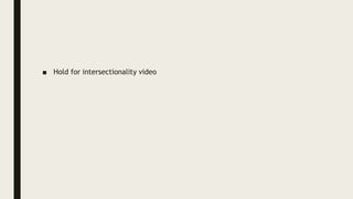 ■ Hold for intersectionality video
 