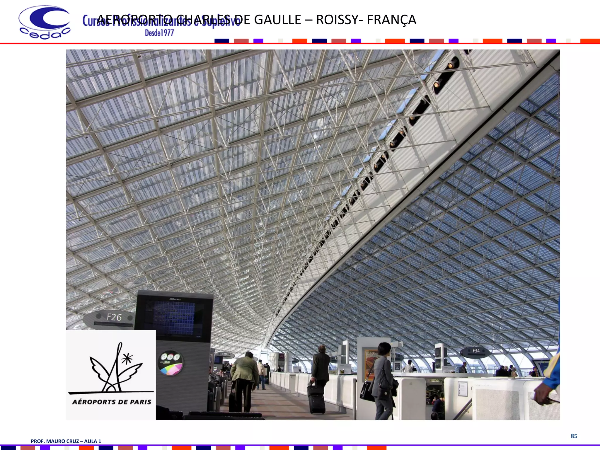 85
PROF. MAURO CRUZ – AULA 1
AEROPORTO CHARLES DE GAULLE – ROISSY- FRANÇA
 