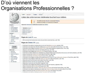 D’où viennent les Organisations Professionnelles ? 