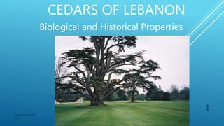 CEDARS OF LEBANON
Biological and Historical Properties
RATSIMANOHATRA
Fenitra
1
 