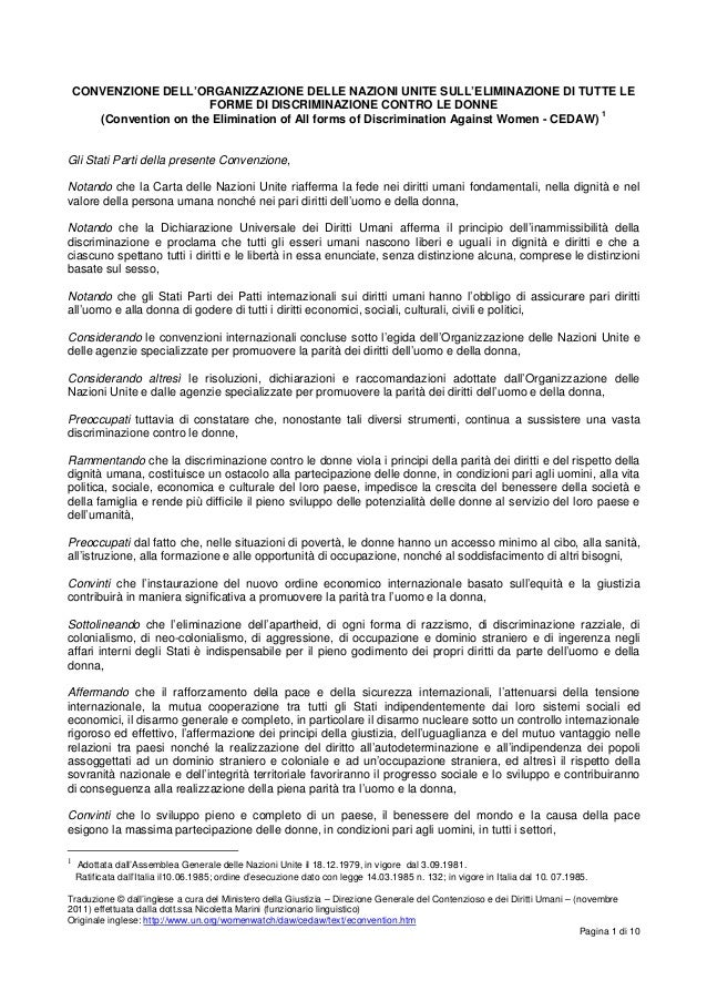 Cedaw Convenzione